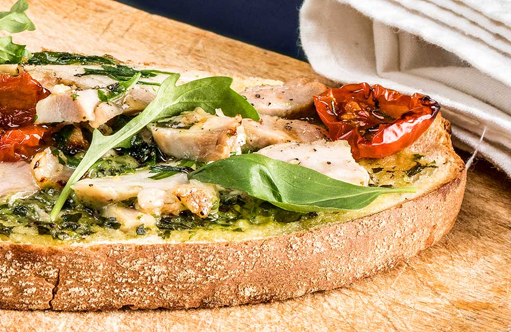 snacking traditionnel tartine poulet